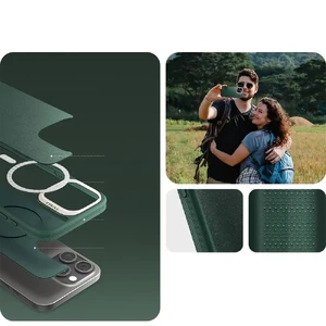 Зеленый кожаный чехол Spigen Cyrill Kajuk Mag для iPhone 16 Pro Max - Фото 13