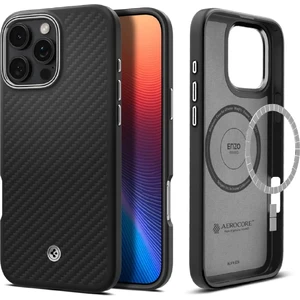 Черно-серебряный чехол Spigen Enzo Aramid Mag MagSafeдля iPhone 16 Pro - Фото 10