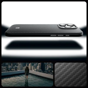 Черно-серебряный чехол Spigen Enzo Aramid Mag MagSafeдля iPhone 16 Pro - Фото 12