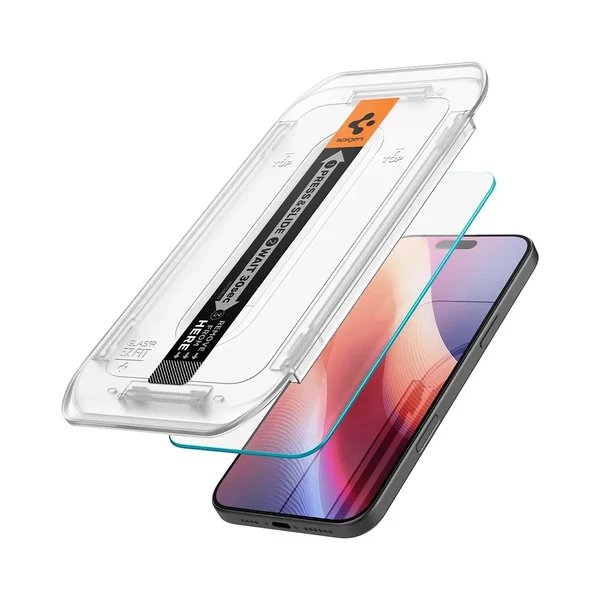 Захисне скло з рамкою для поклейки Spigen EZ FIT Glas.tR для iPhone 16 Pro (2 шт.)