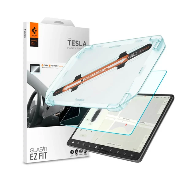 Защитная стекло на экран Spigen EZ FIT GLAS.tR для Tesla Model 3/Y