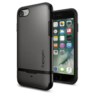 Чехол Spigen Flip Armor Gunmetal для iPhone SE 3 | SE 2 | 8 | 7 - Фото 2