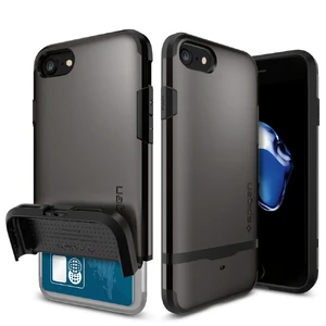 Чехол Spigen Flip Armor Gunmetal для iPhone SE 3 | SE 2 | 8 | 7 - Фото 9