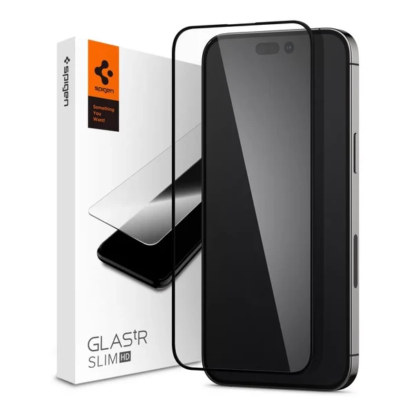 Захисне скло Spigen Glass FC Slim Black для iPhone 14 Pro Max