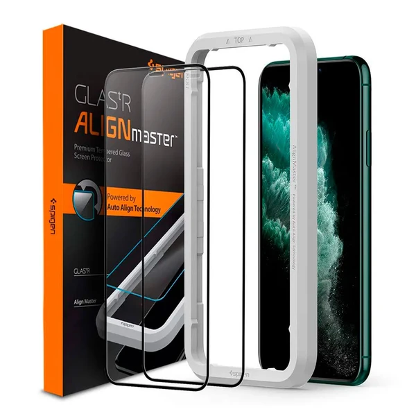 Захисне скло Spigen GLAS.tR AlignMaster Black для iPhone 11 Pro | X | XS (2 Pack) в Чернівцях
