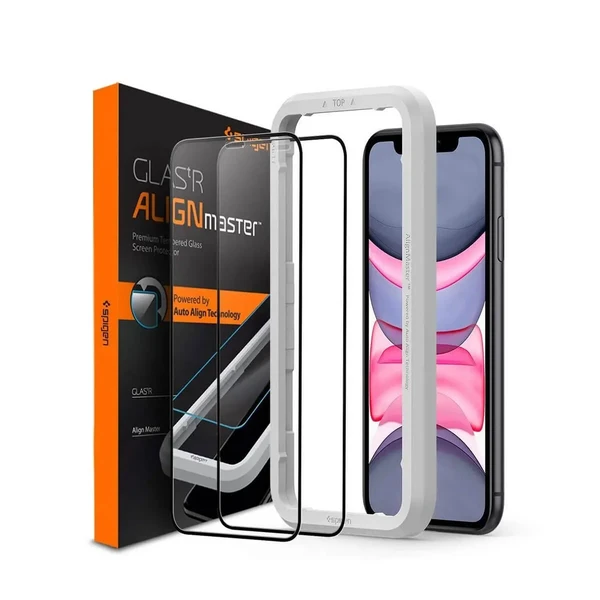 Защитное стекло Spigen Glas.tR AlignMaster Black для iPhone 11 | XR (в комплекте 2 шт.)