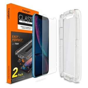 Защитное стекло Spigen GLAS.tR SLIM EZ FIT для iPhone 11 | XR (1 стекло + рамка для поклейки)