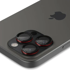 Черно-красное стекло на камеру Spigen Glas.tR Ez Fit Optik Pro для iPhone 16 Pro Max - Фото 5
