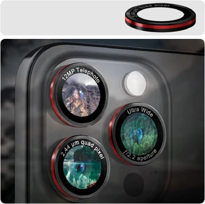 Черно-красное стекло на камеру Spigen Glas.tR Ez Fit Optik Pro для iPhone 16 Pro Max - Фото 7