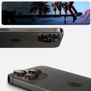 Черно-красное стекло на камеру Spigen Glas.tR Ez Fit Optik Pro для iPhone 16 Pro Max - Фото 8