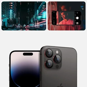 Черно-красное стекло на камеру Spigen Glas.tR Ez Fit Optik Pro для iPhone 16 Pro Max - Фото 10