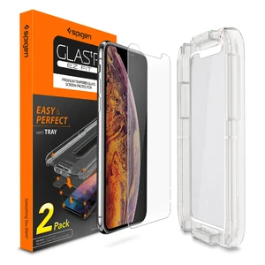 Защитное стекло Spigen GLAS.tR SLIM EZ FIT для iPhone 11 Pro | X | XS (2 стекла + рамка для поклейки)