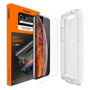 Защитное стекло Spigen GLAS.tR SLIM EZ FIT для iPhone 11 Pro | X | XS (1 стекло + рамка для поклейки) 063GL24823 - Фото 1
