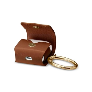Кожаный чехол с карабином Spigen La Manon Leather Brown для Apple AirPods - Фото 3