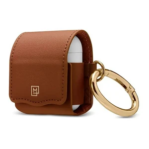 Шкіряний чохол з карабіном Spigen La Manon Leather Brown для Apple AirPods