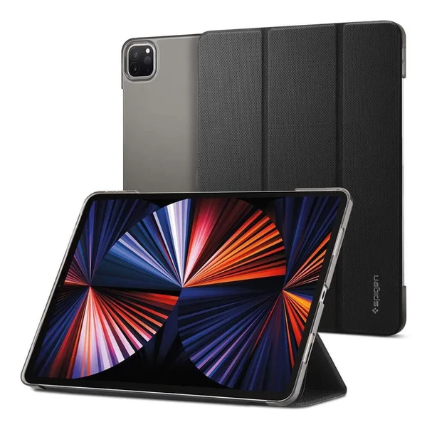 Чехол-книжка с держателем для Apple Pencil Spigen Liquid Air Folio Black для iPad Pro 12.9" (2022 | 2021)