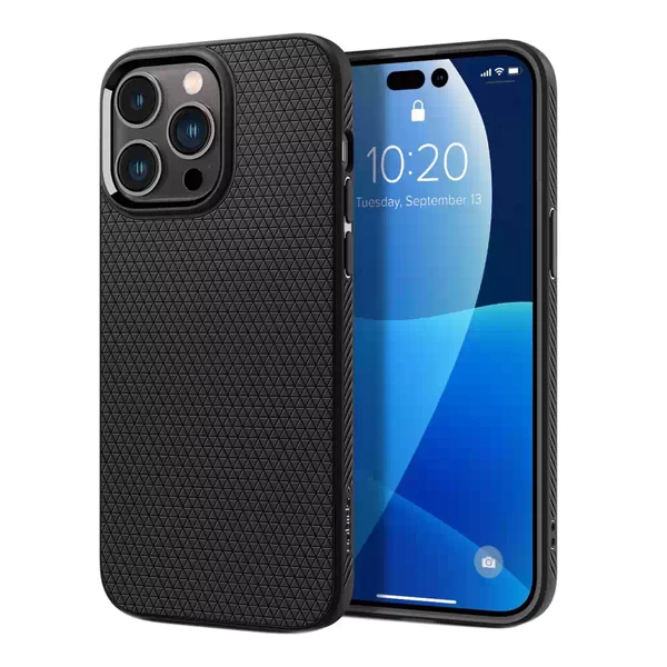 Силіконовий чохол Spigen Liquid Air для iPhone 14 Pro Max Matte Black в Запоріжжі