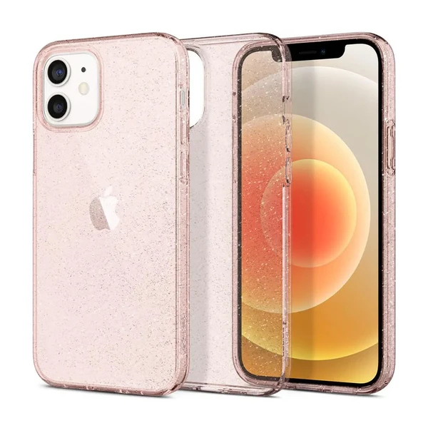 Силіконовий чохол Spigen Liquid Crystal Glitter Rose Quartz для iPhone 12 mini