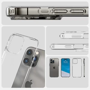 Силиконовый чехол Spigen Liquid Crystal для iPhone 14 Pro Clear - Фото 12