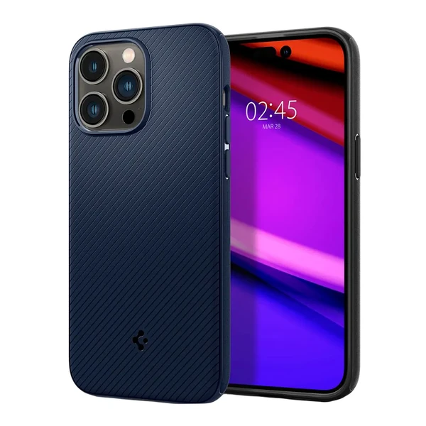 Силіконовий чохол Spigen Mag Armor (MagFit) Navy Blue для iPhone 14 Pro Max в Сумах