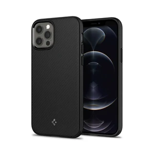 Пластиковый черный чехол Spigen Mag Armor Magsafe для iPhone 12 | 12 Pro - Фото 2