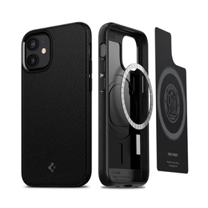 Пластиковый черный чехол Spigen Mag Armor Magsafe для iPhone 12 mini - Фото 3