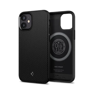 Пластиковый черный чехол Spigen Mag Armor Magsafe для iPhone 12 mini - Фото 2