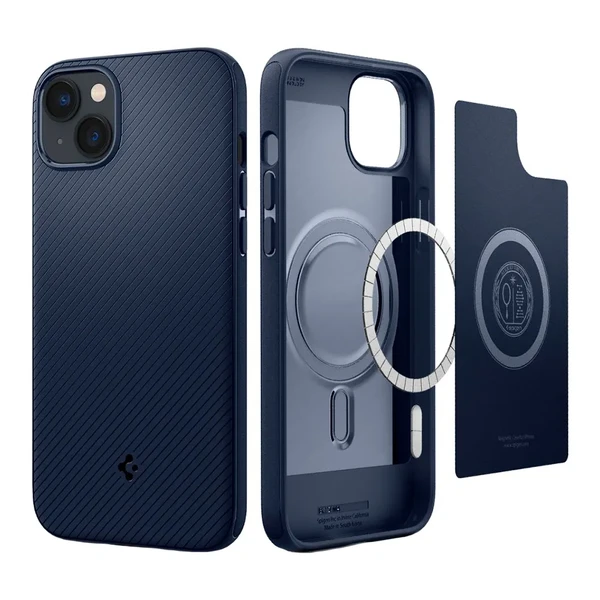 Силіконовий чохол Spigen Mag Armor with MagSafe Navy Blue для iPhone 14 | 13