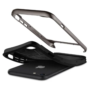 Чехол Spigen Neo Hybrid Herringbone Gunmetal для iPhone SE 3 | SE 2 | 8 | 7 - Фото 4