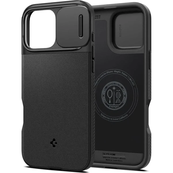 Чорний чохол Spigen Optik Armor Mag MagSafe для iPhone 16 Pro в Запоріжжі