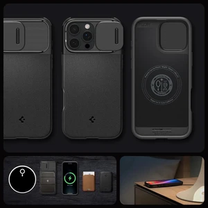 Черный чехол Spigen Optik Armor Mag MagSafe для iPhone 16 Pro - Фото 12