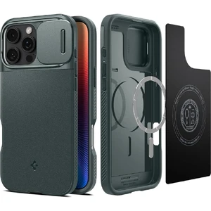 Зеленый защитный чехол Spigen Optik Armor Mag для iPhone 16 Pro Max - Фото 9