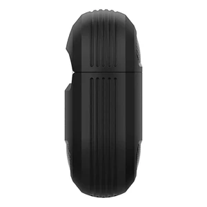 Противоударный чехол с карабином Spigen Rugged Armor Matte Black для AirPods 3 - Фото 3