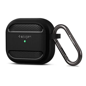 Противоударный чехол с карабином Spigen Rugged Armor Matte Black для AirPods 3