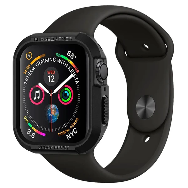 Протиударний чохол Spigen Rugged Armor Black для Apple Watch 40mm SE 2 | SE | 6 | 5 | 4