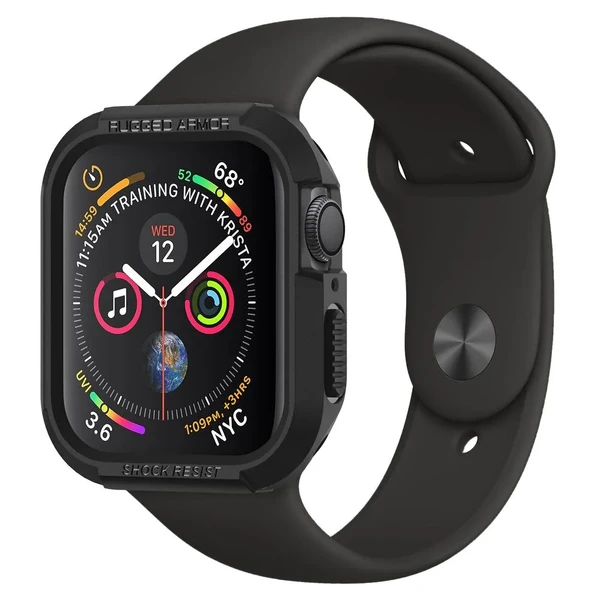 Протиударний чохол Spigen Rugged Armor Black для Apple Watch 44mm SE 2 | SE | 6 | 5 | 4
