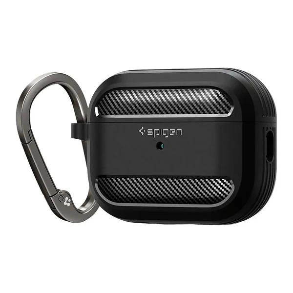 Протиударний чохол із карабіном Spigen Rugged Armor Matte Black для AirPods Pro 2