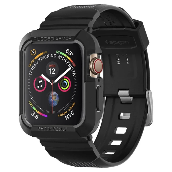 Протиударний чохол-ремінець Spigen Rugged Armor Pro Black для Apple Watch 44mm SE 2 | SE | 6 | 5 | 4