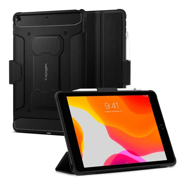 Противоударный чехол-подставка Spigen Rugged Armor Pro Black для iPad 9 | 8 | 7 10.2" (2021 | 2020 | 2019)