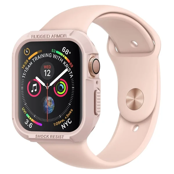 Протиударний чохол Spigen Rugged Armor Rose Gold для Apple Watch 44mm SE 2 | SE | 6 | 5 | 4