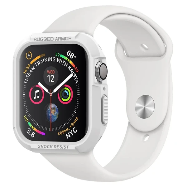 Протиударний чохол Spigen Rugged Armor White для Apple Watch 44mm SE 2 | SE | 6 | 5 | 4
