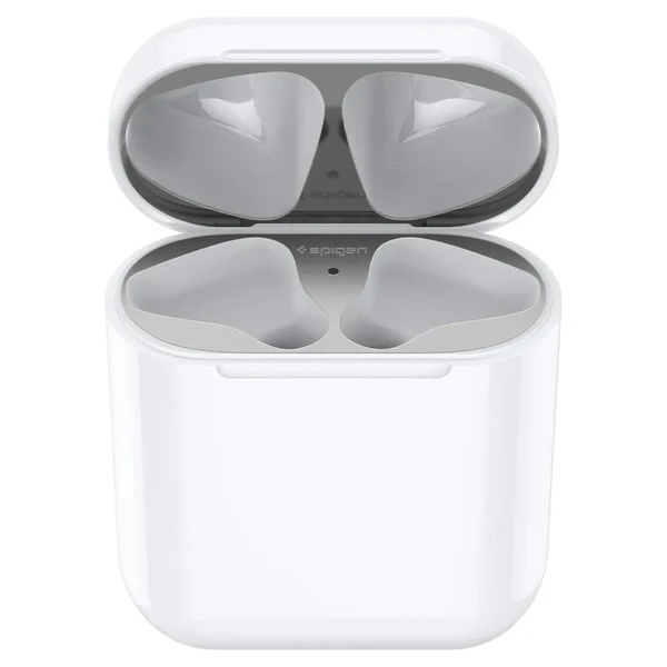 Захисна накладка Spigen Shine Shield Metallic Silver для зарядного кейса AirPods 1 | 2