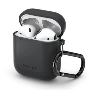 Силиконовый чехол с карабином Spigen Silicone Case Charcoal для Apple AirPods 066CS24808 - Фото 1