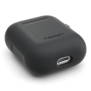 Силиконовый чехол с карабином Spigen Silicone Case Charcoal для Apple AirPods - Фото 3
