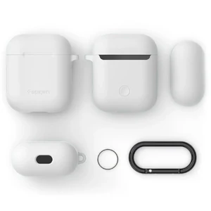 Силиконовый чехол с карабином Spigen Silicone Case White для Apple AirPods - Фото 7