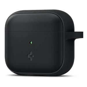Силиконовый чехол с карабином Spigen Silicone Fit Black для AirPods 3 - Фото 2