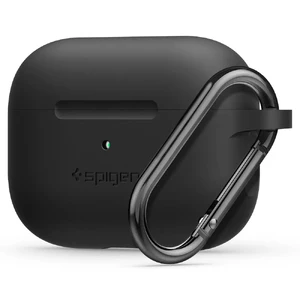 Чeхол з карабіном Spigen Silicone Fit Black для Airpods Pro