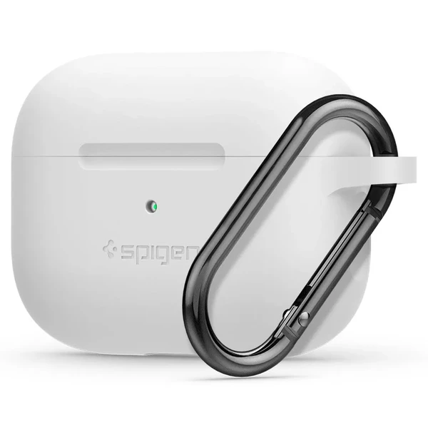 Чeхол з карабіном Spigen Silicone Fit White для Airpods Pro у Дніпрі