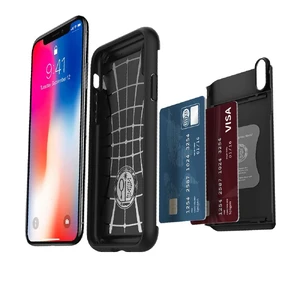 Чехол с отделением для карточек Spigen Slim Armor CS Black для iPhone X | XS - Фото 2