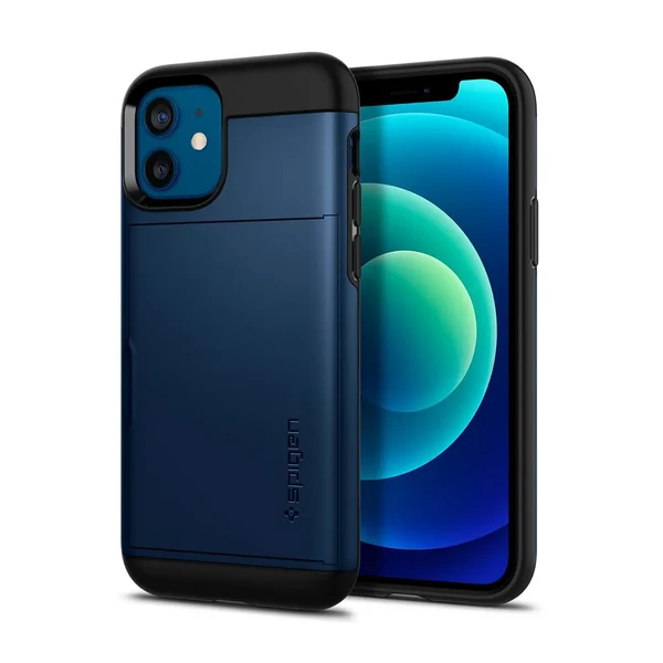 Чохол з відділенням для карт Spigen Slim Armor CS Navy Blue для iPhone 12 | 12 Pro у Хмельницькому